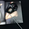 Siyah Işıltılı Tutmalı Fotoğraf Çekimi Maskesi 18x29 Cm