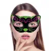 Siyah Kadife İşlemeli Kedi Maskesi