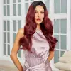 Siyah / Kızıl Ombreli Hafif Daalı Tül Peruk