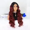 Siyah Koyu Kızıl Ombreli Daalı Tül Peruk