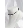 Siyah Renk Boncuklu Papatya Motifli Halhal