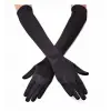 Siyah Renk Dirseğe Kadar Uzun Kumaş Eldiven 40 Cm Bx40