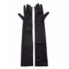 Siyah Renk Dirseğe Kadar Uzun Kumaş Eldiven 40 Cm Bx40