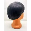 Siyah Renk Kısa Kesim İçi Astarlı Erkek Peruğu