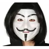 Siyah Renk Kısa Saç ve V For Vendetta Maskesi