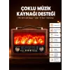 Solar Panelli Alev Işıklı Bluetooth Hoparlör – Çoklu Giriş, Uzun Pil Ömrü