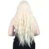 Su Daası Uzun Perçemsiz Fiber Sen Peruk / Platin