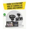 TA-01 3 Kameralı 1080P Araç Kamerası Siyah