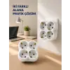 Tek Prizi 4’lü Yapan Priz Adaptörü Direkt Prize Takılan Çoklayıcı 2 Adet Set