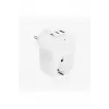 Tekli Yüksek Voltaj Korumalı Duvar Prizi 2x Type-c 1x Usb Çıkışlı Priz Grup Priz Çoğaltıcı Beyaz