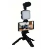 Telefon Tutucu Mikrofonlu Işıklı Youtuber Video Kayıt