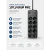 Termal Akım Korumalı USB Type-C Girişli 10lu Grup Priz 2500W Güç Kapasitesi (Kopya)