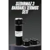 Termos Seti Paslanmaz Çelik 3 Bardaklı Vakumlu Termos Set 500 Ml 12 Saate Kadar Isı Koruma