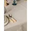 Toprak 8 Parça Keten Masa Örtüsü