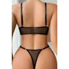 Transparan Tül Bralet Tanga İç Giyim Takımı