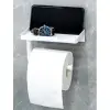 Tuvalet Kağıdı Askılığı - Raflı ve Yapışkanlı - Matkapsız Banyo Aksesuarı