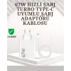Type-C Uyumlu 67W Turbo Hızlı Şarj Aleti Akıllı Koruma Sistemli