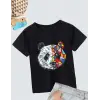 Unisex Çocuk Baskılı T-Shirt - Siyah