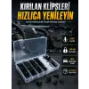 Universal Araç Döşeme Klipsi ve Tampon Sabitleme Pimi Seti 100 Parça Organizer Kutulu