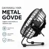 Usb Şarjlı - Metal Gövde 14.5x7.5x15cm Mini Masaüstü Fan - Vantilatör Efn-482 Bx40