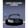 USB Şarjlı Mini LED KAFA Feneri 50m Odak 150m Geniş Aydınlatm