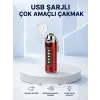 USB Şarjlı Rüzgar Geçirmez Elektrikli Çakmak El Fenerli