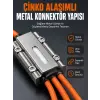 USB Type-C, Lightning ve Micro USB Uyumlu 3ü 1 Arada Hızlı Şarj Kablosu