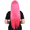 Uzun Kahküllü Fiber Sen Peruk / Neon Pembe