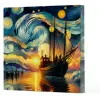 Van Gogh 2 Gemi - Çizgisiz Yan Boyamalı Defter
