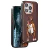 Venco Apple İphone 16 Pro Perma Desenli Kapak - Kahverengi