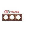 Visage Amazon Ceviz 3 Lü Çerçeve - Priz ve Anahtar İçin Uyumlu Çerçeve