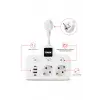 Vtn-503 Akım Korumalı Duvar Tipi Priz 2x Usb 2x Priz Typce 20w