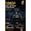 WiFi 1080p 3 Kameralı Araç İçi Kamera LCD Ekranlı Gece Görüşlü G Sensörlü Geniş Açılı