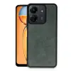 Xiaomi Redmi 13c Kılıf Aras Deri Kapak - Koyu Yeşil