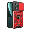 Xiaomi Redmi Note 13 Pro Plus Kılıf Pars Lens Yüzüklü Silikon - Kırmızı