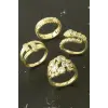 Xuping Karışık Lüks Zirkon Taşlı Çelik Yüzük 1 Adet