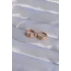XUPİNG Rose Renk Zirkon Taşlı İşlemeli Halka Küpe 5886