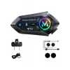 Y12  Motor Kask Kulaklık Rgb Modlu Radyolu Motosiklet Kulaklık 5.3 Bluetooth Intercom
