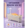 Yağmur Efektli Hava Nemlendirici 280 ML Aromaterapi Difüzörü Alev Modlu Uzaktan Kumandalı