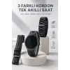 Yeni Nesil Akıllı Saat Bluetooth Görüşme, Sağlık Takibi, AMOLED Ekran ve 3 Kordon Seti
