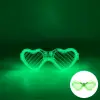Yeşil Led Işıklı Kalp Gözlük – 3 Modlu Parti  Glow Gözlüğü