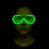 Yeşil Led Işıklı Parti Gözlüğü – Neon Glow Şerit Gözlük 3 Modlu Bx40