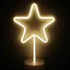 Yıldız Tasarımlı Neon Led Masa Ve Gece Lambası Dekoratif Işık Bx40