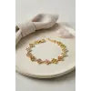 Yonca Model Renkli Zirkon Taşlı Gold Pirinç Kadın Bileklik