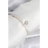 Yonca Model Zirkon Taşlı Gold Renk Asansörlü Su Yolu Bileklik 5886