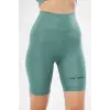 Yüksek Bel Biker Sporcu Şort - Mint Yeşili