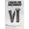 Yüksek Performanslı 3 Başlıklı Profesyonel Şarjlı Islak ve Kuru Kullanıma Uygun