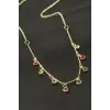 Yuvarlak Kristal Taşlı Kolye