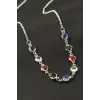 Yuvarlak Kristal Taşlı Kolye
