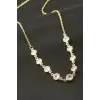 Yuvarlak Kristal Taşlı Kolye